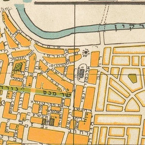 Carte vintage de Tel-Aviv - belle reproduction de carte murale sur papier ou toile image 4