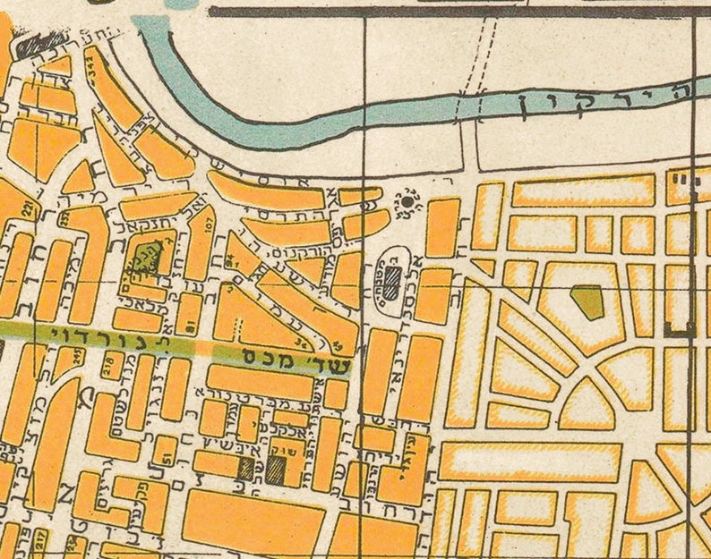 Carte vintage de Tel-Aviv - belle reproduction de carte murale sur papier ou toile image 4
