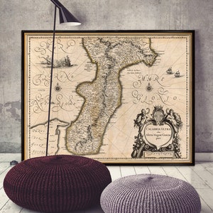 Antique map of Calabria  - Fine print, available on paper or canvas