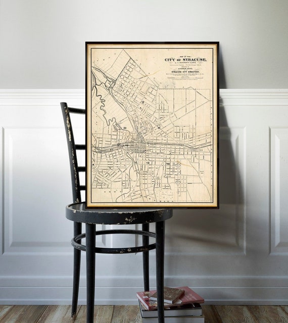 Old map of Syracuse - Historical Syracuse map, fine art print on paper or canvas