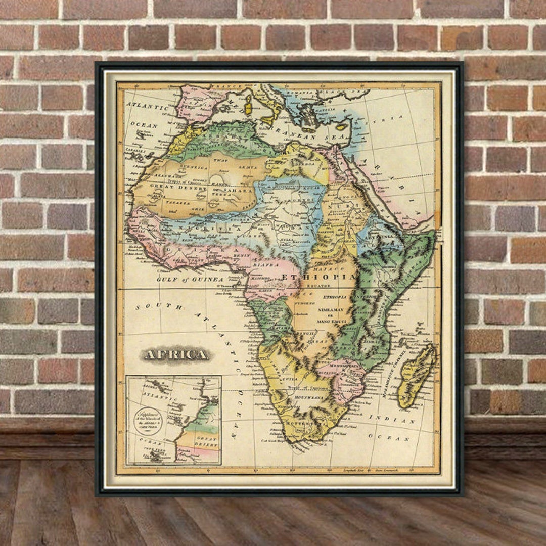 未開封 　イギリス　アンティーク　アフリカの地図 Africa, genuine antique map, 1815 - over 200 years old | eBay