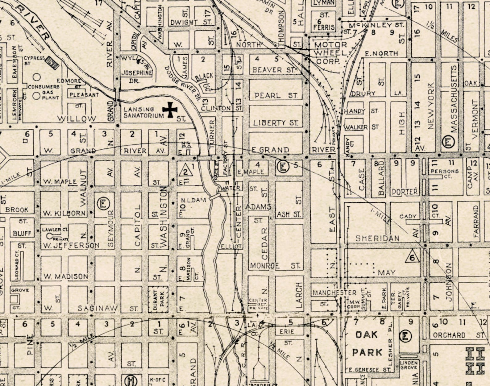 Lansing and East Lansing Old Map Large City Plan Restored - Etsy
