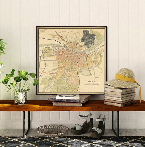 Old map of Lima - Historical map of Lima - Print on paper or canvas