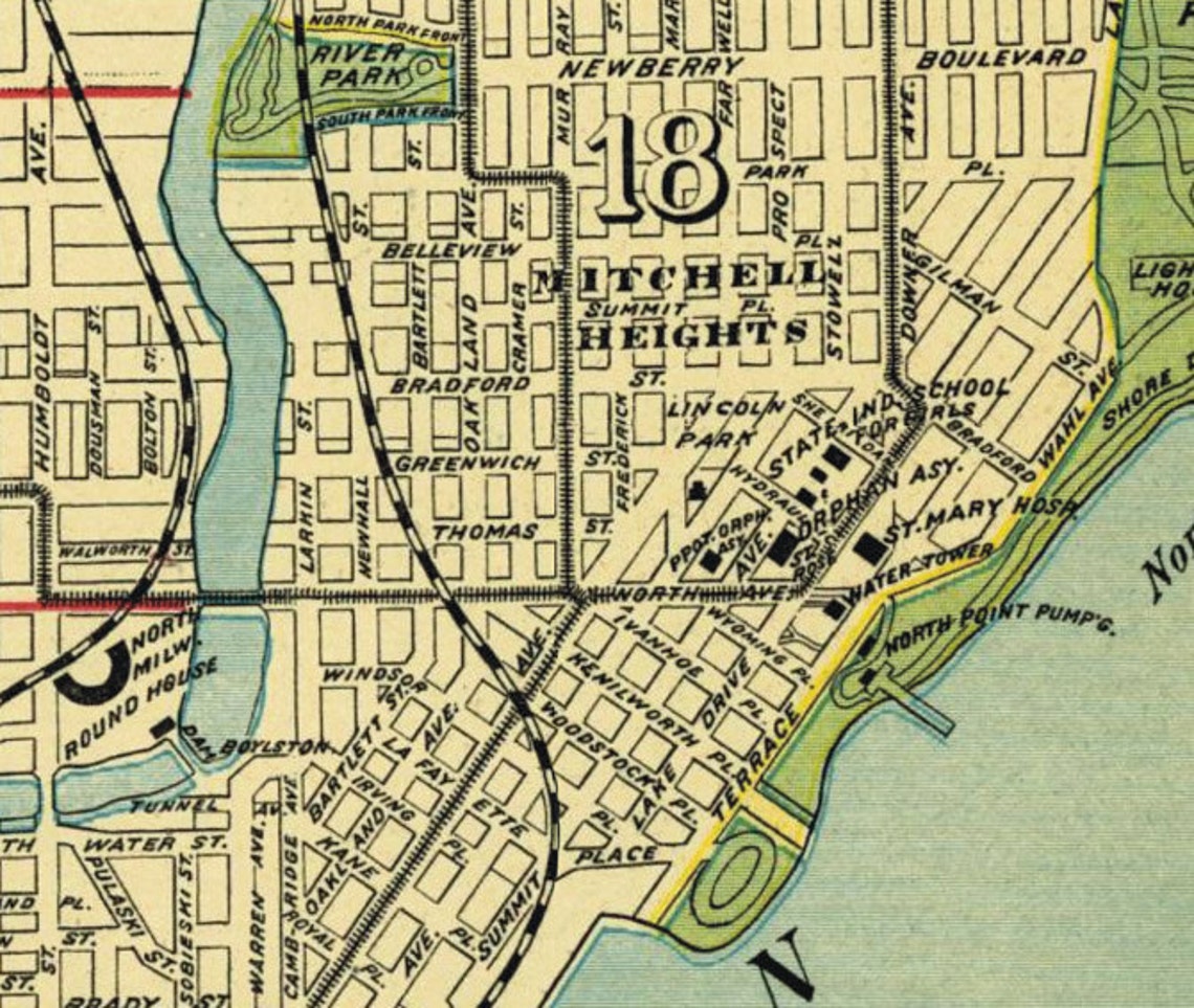 Milwaukee Map Old Map of Milwaukee Print Fine Reproduction Etsy