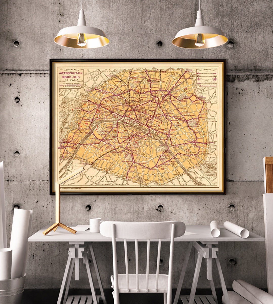 Plan De Paris - Old Map of Paris - Paris Vintage Map - Fine Print on ...
