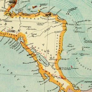 Carte des Antilles - Carte des Antilles - Reproduction de l'ancienne carte des Antilles - Carte murale disponible sur papier ou toile image 3
