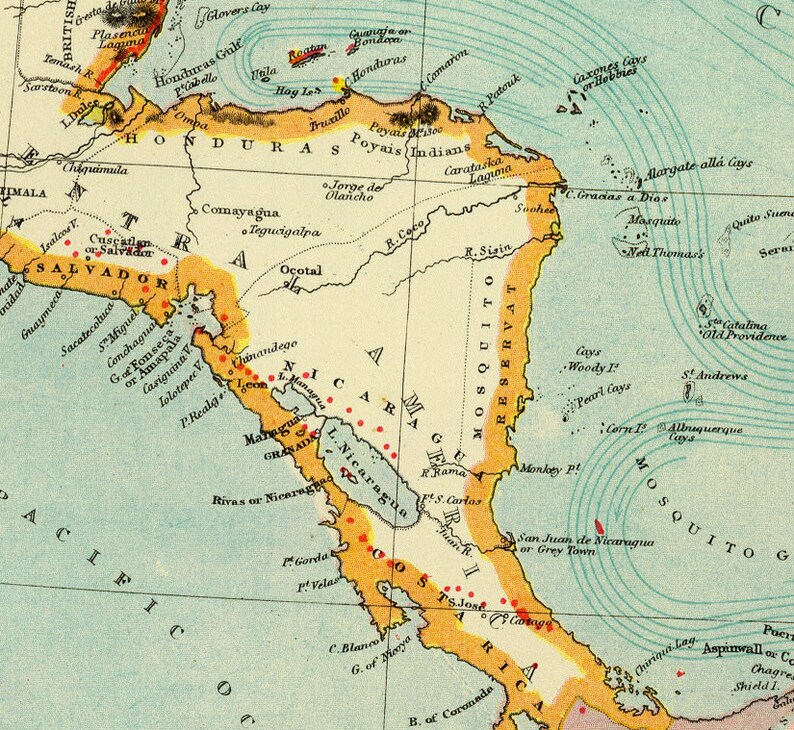 Carte des Antilles - Carte des Antilles - Reproduction de l'ancienne carte des Antilles - Carte murale disponible sur papier ou toile image 3