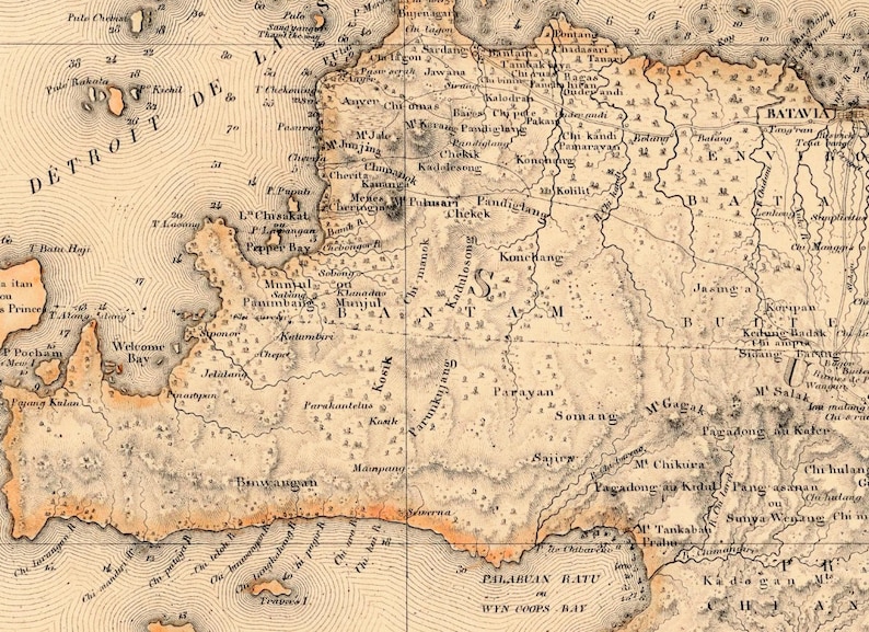 Historical Map of Java Detailed Map of the Isle of Java | Etsy