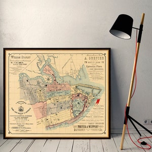 La carte de Quebec - Vintage map of Quebec - Showing railway and harbour, available on paper or canvas