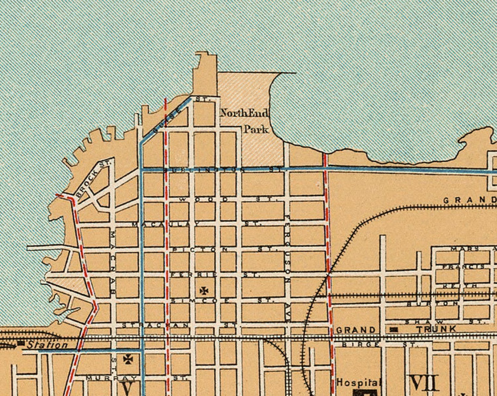 Hamilton Map ontario Giclee Print Reproduction of a Etsy Canada