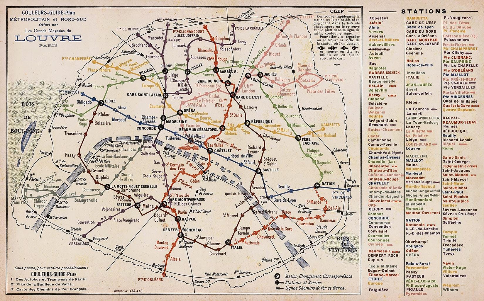 Vintage Paris Métro Map | Antique French Subway Plan | Archival Print ...