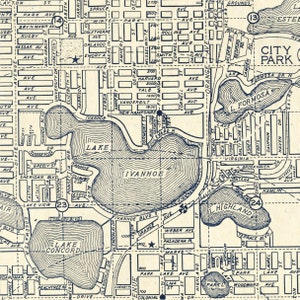 Orlando Map, Vintage Map of Greater Orlando, Minimalist Style Decor ...