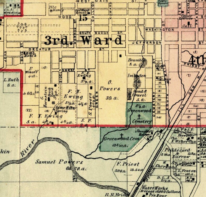 Decatur map Map of Decatur and vicinity Archival print on paper or