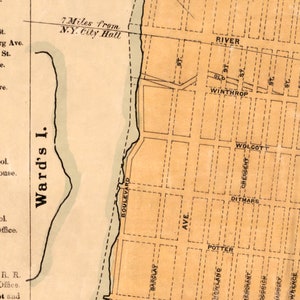 Old map of Long Island City Wonderful old city plan , available on paper or canvas image 4