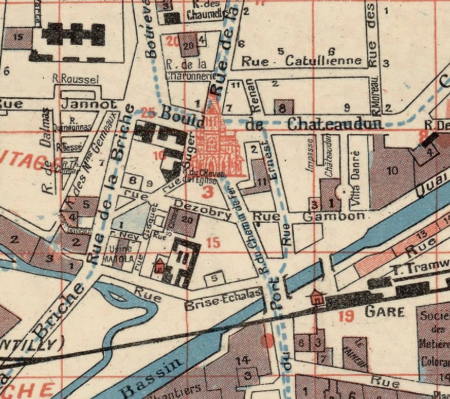 Saint Denis map (France) - Vintage map of Saint Denis - Plan de la 