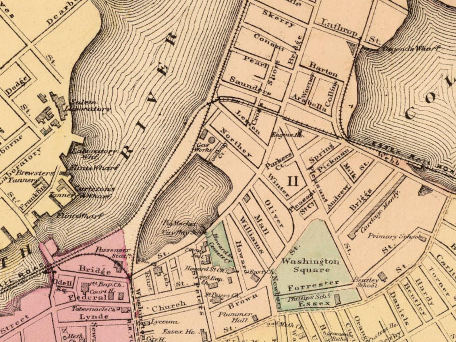 Map of Salem Massachusetts restored