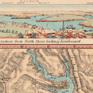 Carte de Port Jackson - Vue panoramique de Sydney et de Port Jackson - Impression jet d'encre fine image 3