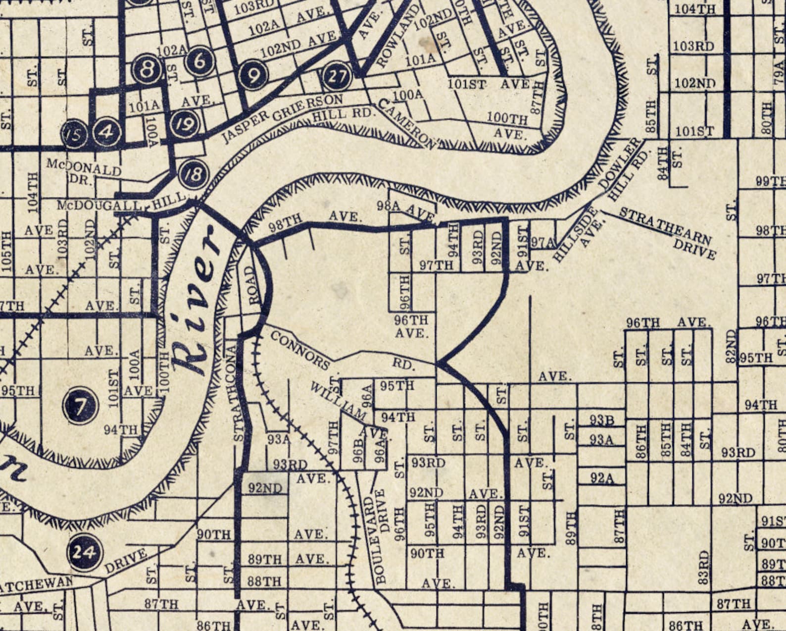 Edmonton Map Vintage Map of Edmonton Wall Map Print on Fine - Etsy
