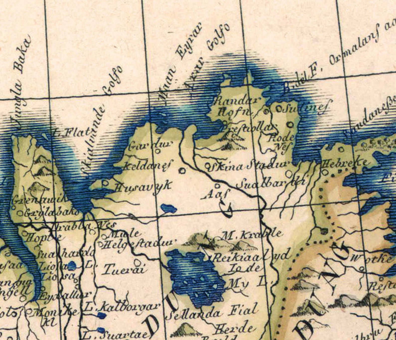 Vintage Map of Iceland Archival Map Print Giclee Print - Etsy
