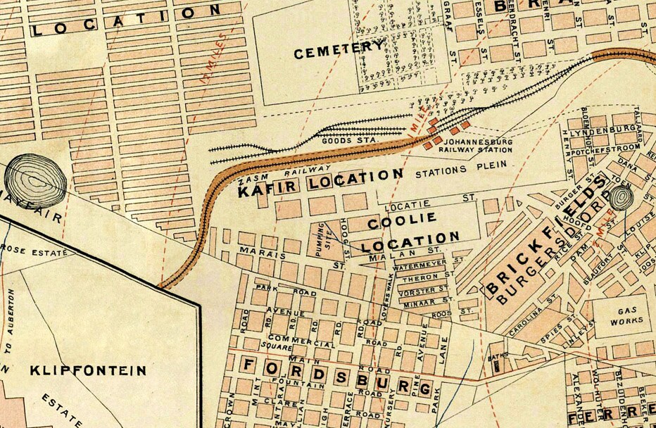 Johannesburg map Old map of Johannesburg Fully restored Vintage
