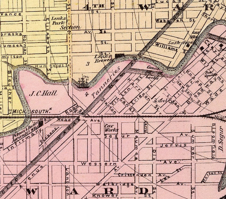 Toledo Map Old Map Print Map of Toledo ohio Fine Print Etsy
