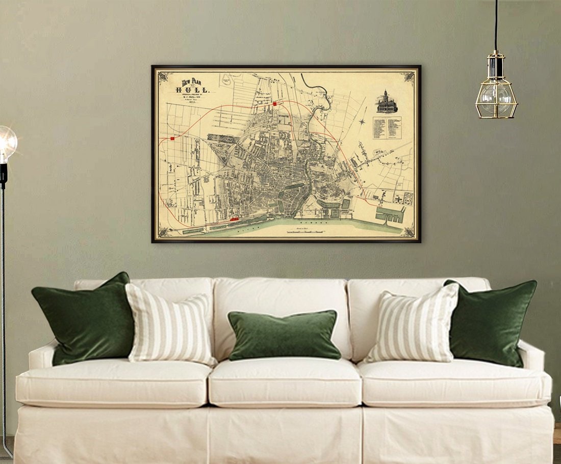 Hull Map Old Map of Hull Print Fine Reproduction on Paper - Etsy Canada