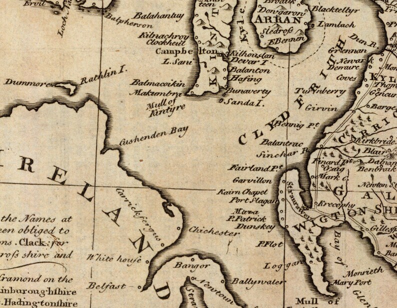 Carte de l'Ecosse - Carte historique de l'Ecosse, reproduction d'archives sur papier ou toile image 3