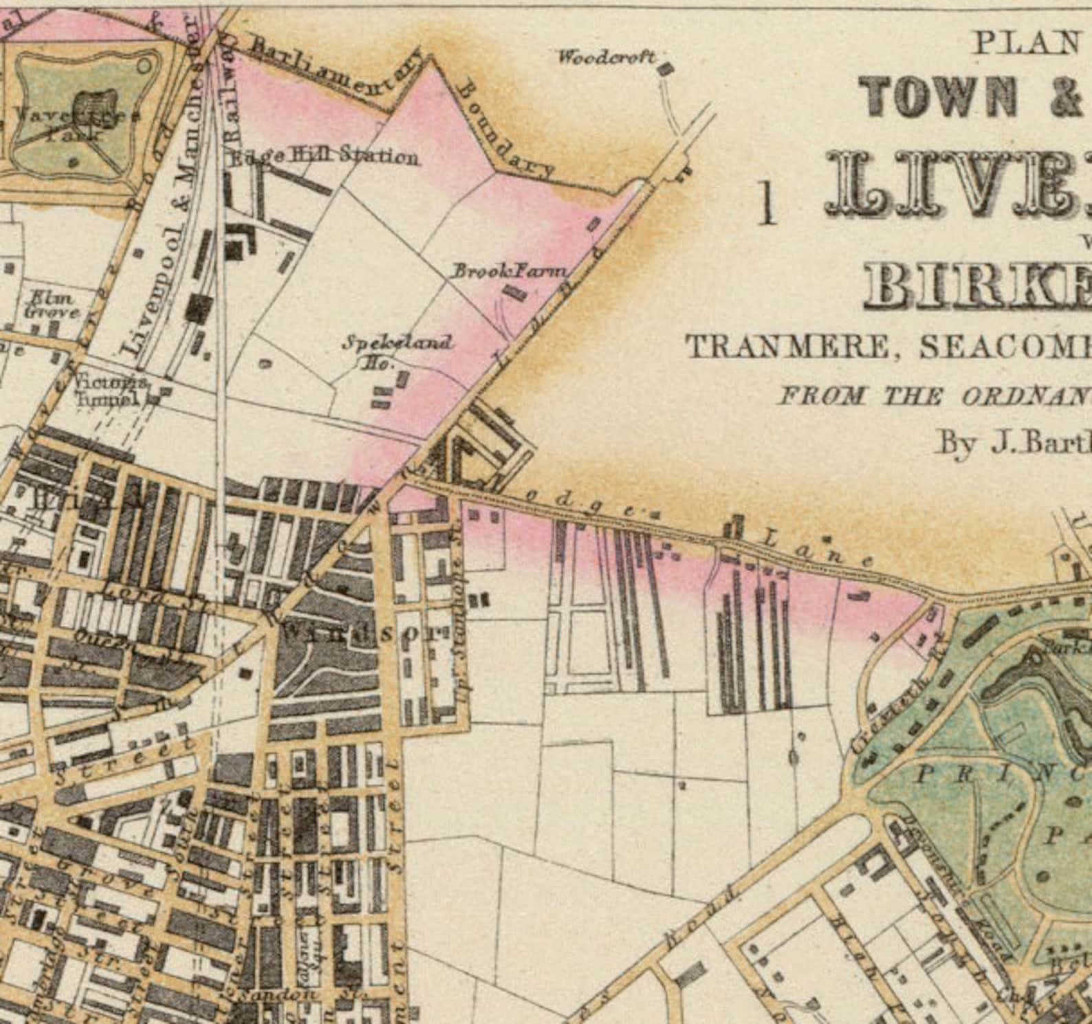 Vintage Map of Liverpool Liverpool Map Restored Vintage Map Etsy