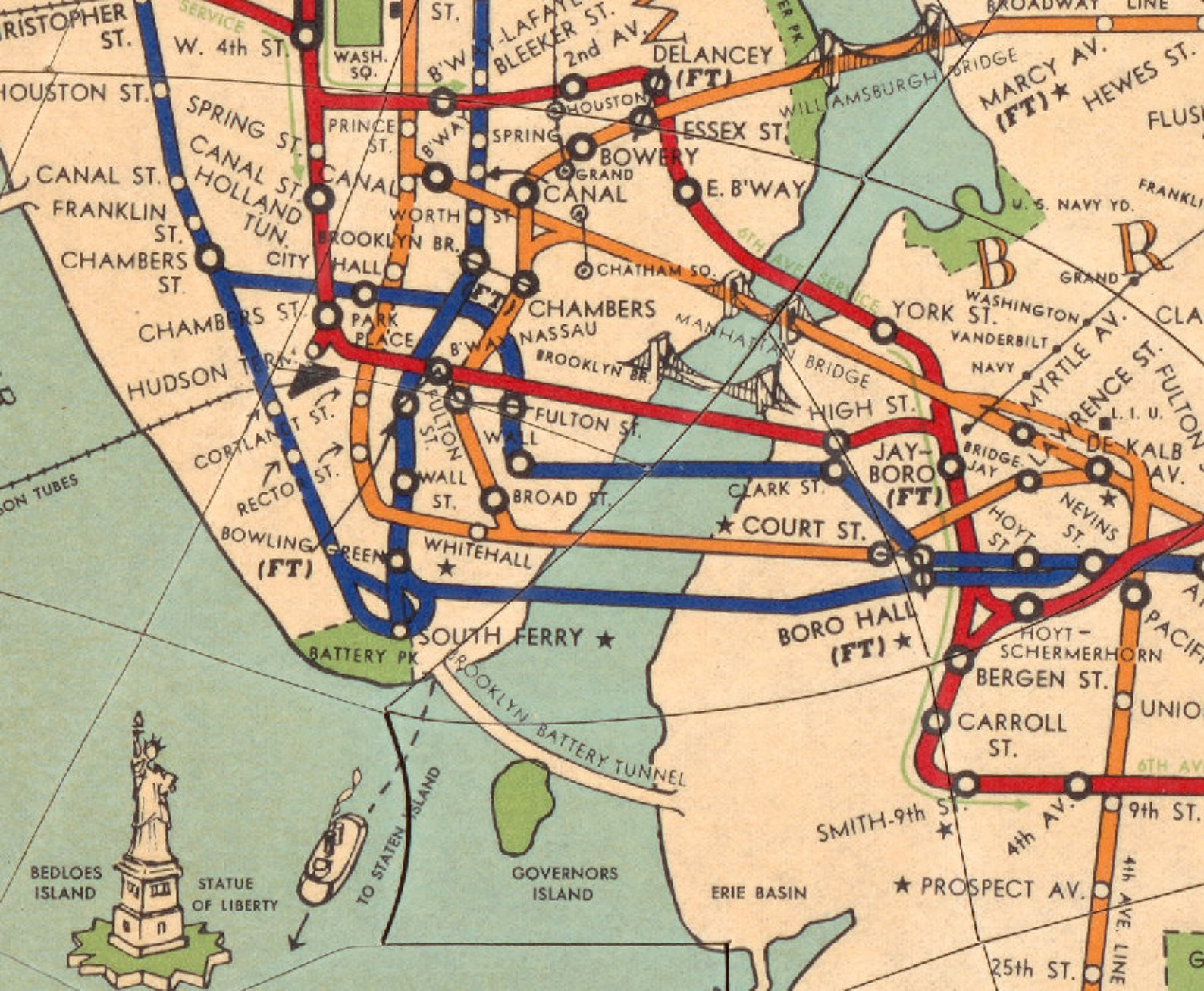 New York City Subway System Map NYC Subway Map Vintage Map - Etsy