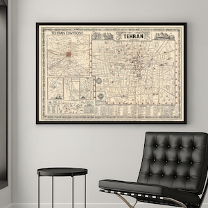 Tehran Map | Vintage City Plan Print