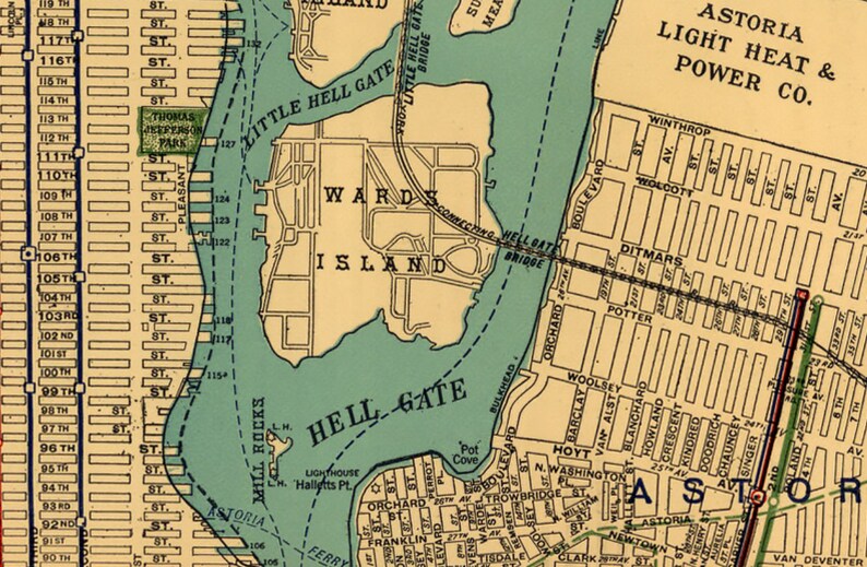 Carte de Manhattan, ancienne carte de Manhattan, New York, carte vintage détaillée de 1924, décoration murale de style vintage image 5