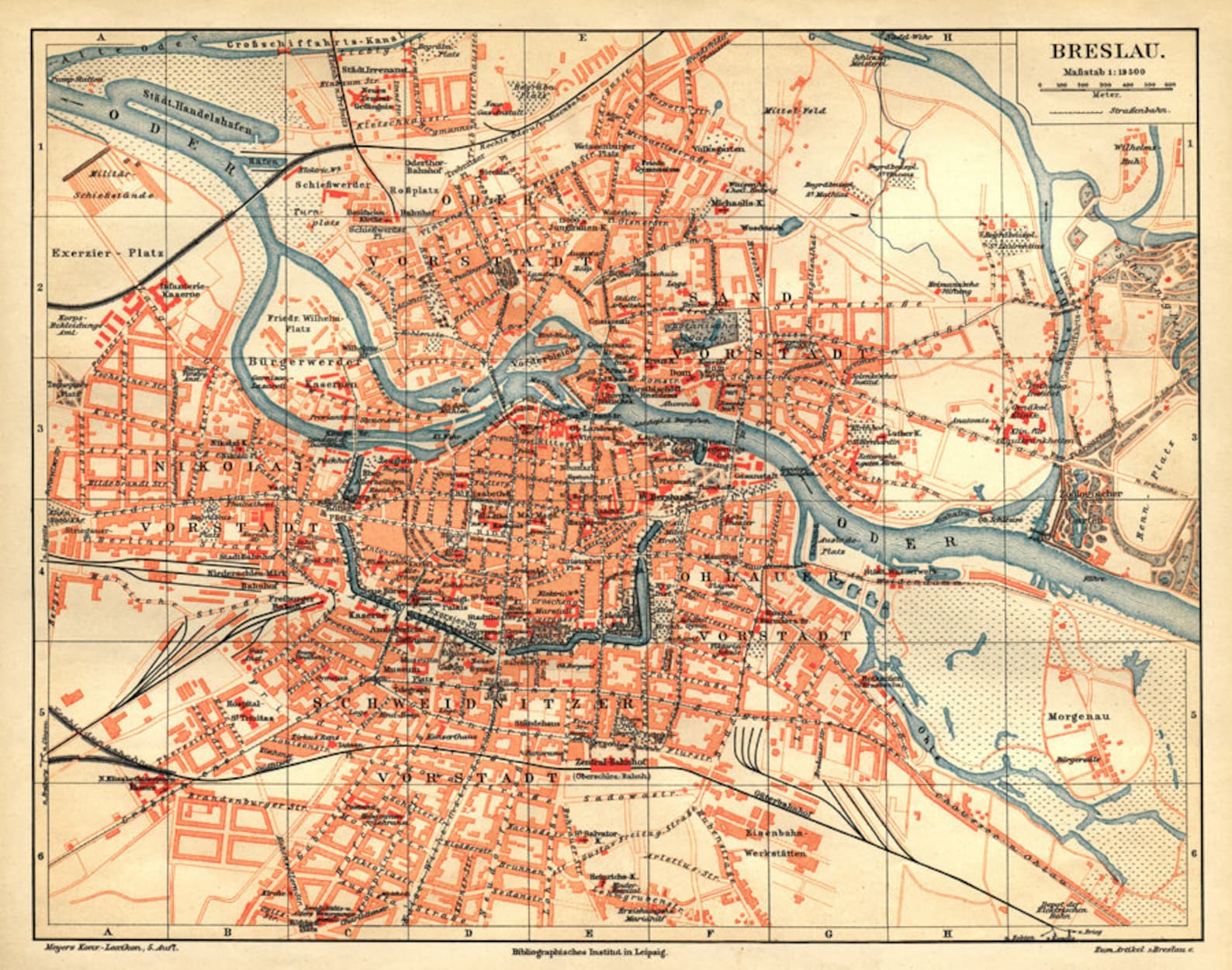 Breslau alte Karte von Breslau alten Stadtplan von Breslau | Etsy