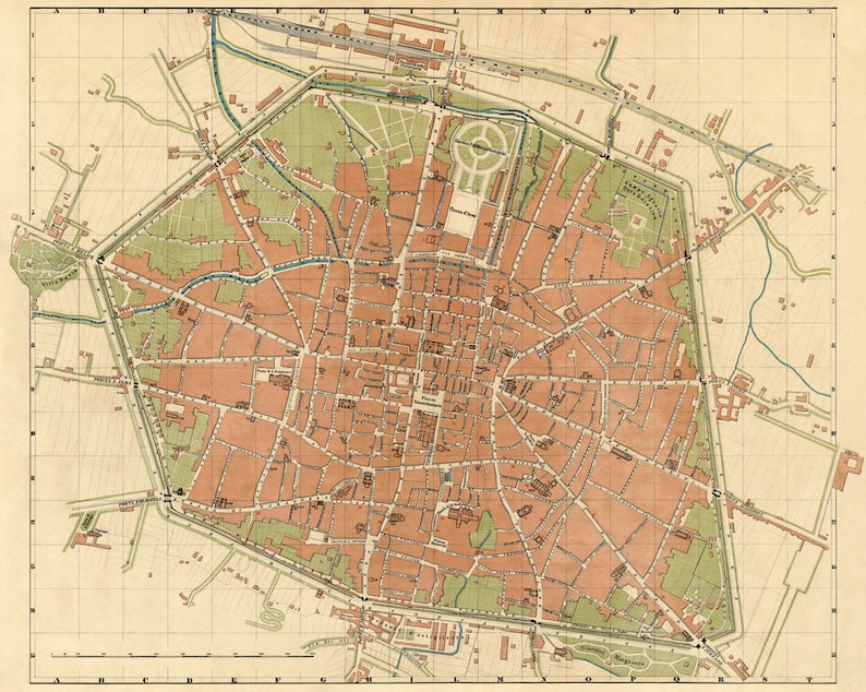 Vintage map of Bologna Bologna map Old map of Bologna Etsy