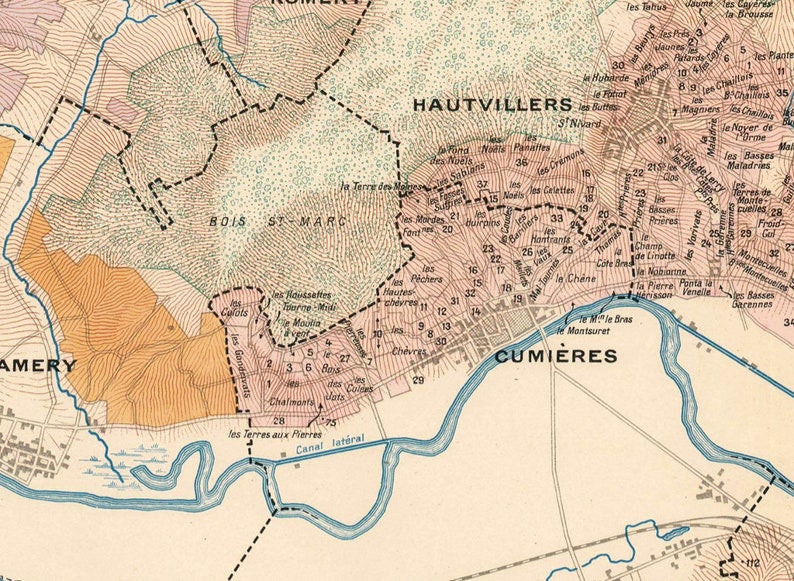 Mappa della Valle della Marna di Champagne in Francia Etsy Italia