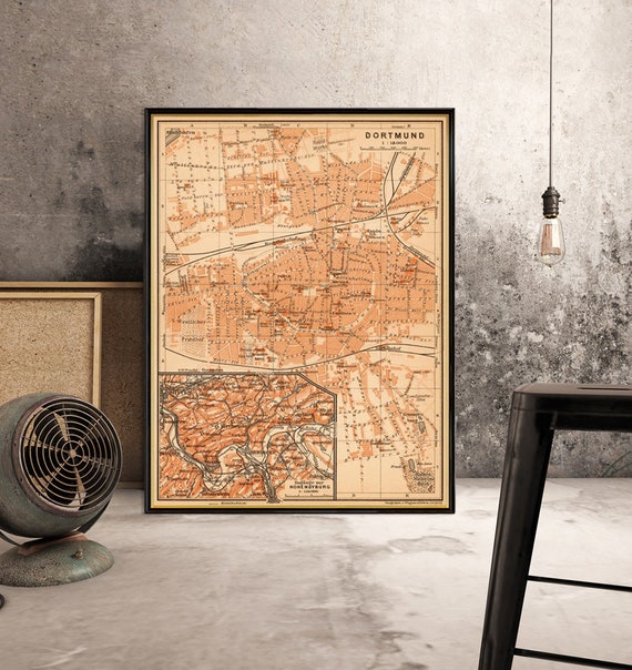 Dortmund map - Old city map print - 14 x 18.75"