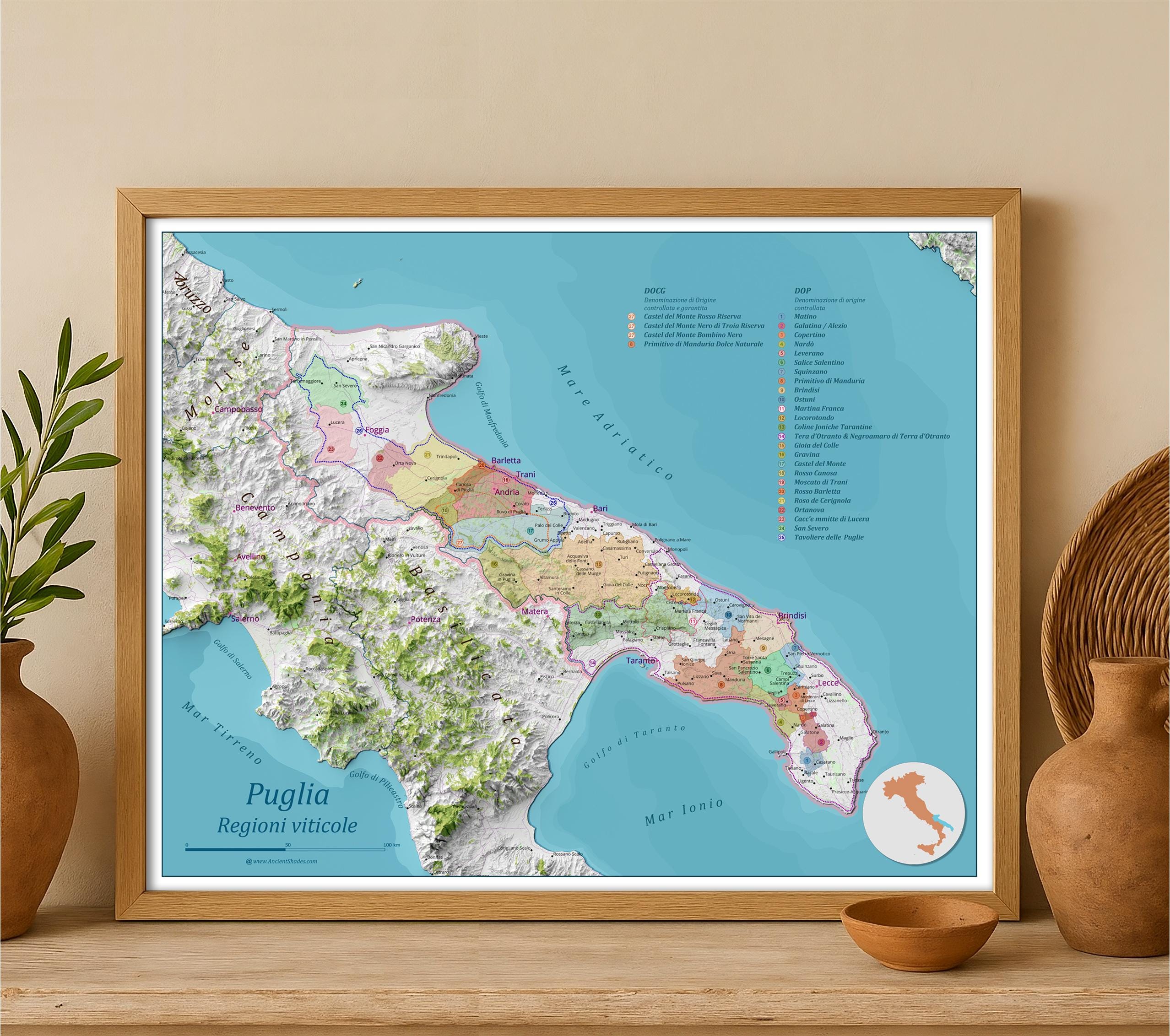 イタリアワインマップ - Etsy 日本