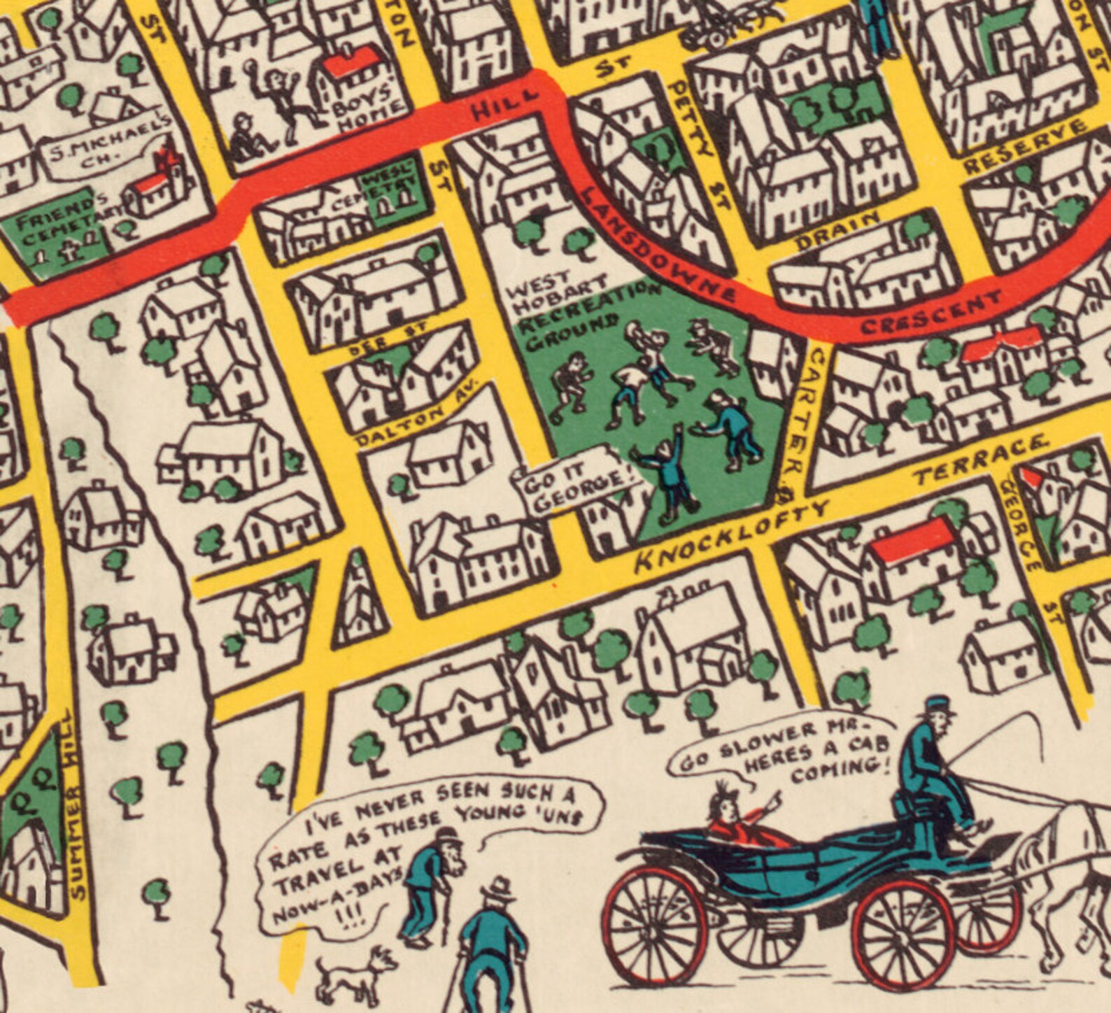 Vintage map of Hobart Old city map restored Fine Etsy