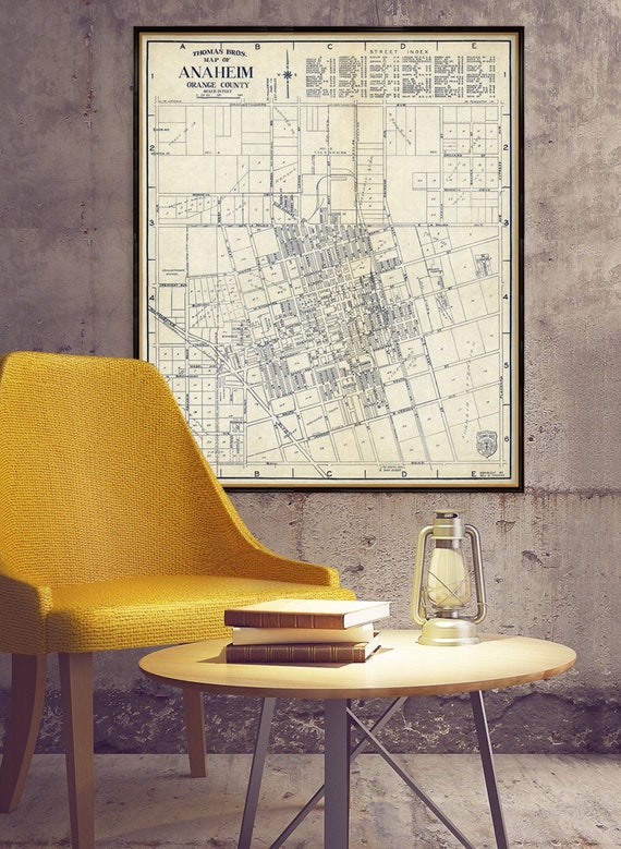 Historical map of Anaheim - Large map of Anaheim, available on paper or canvas