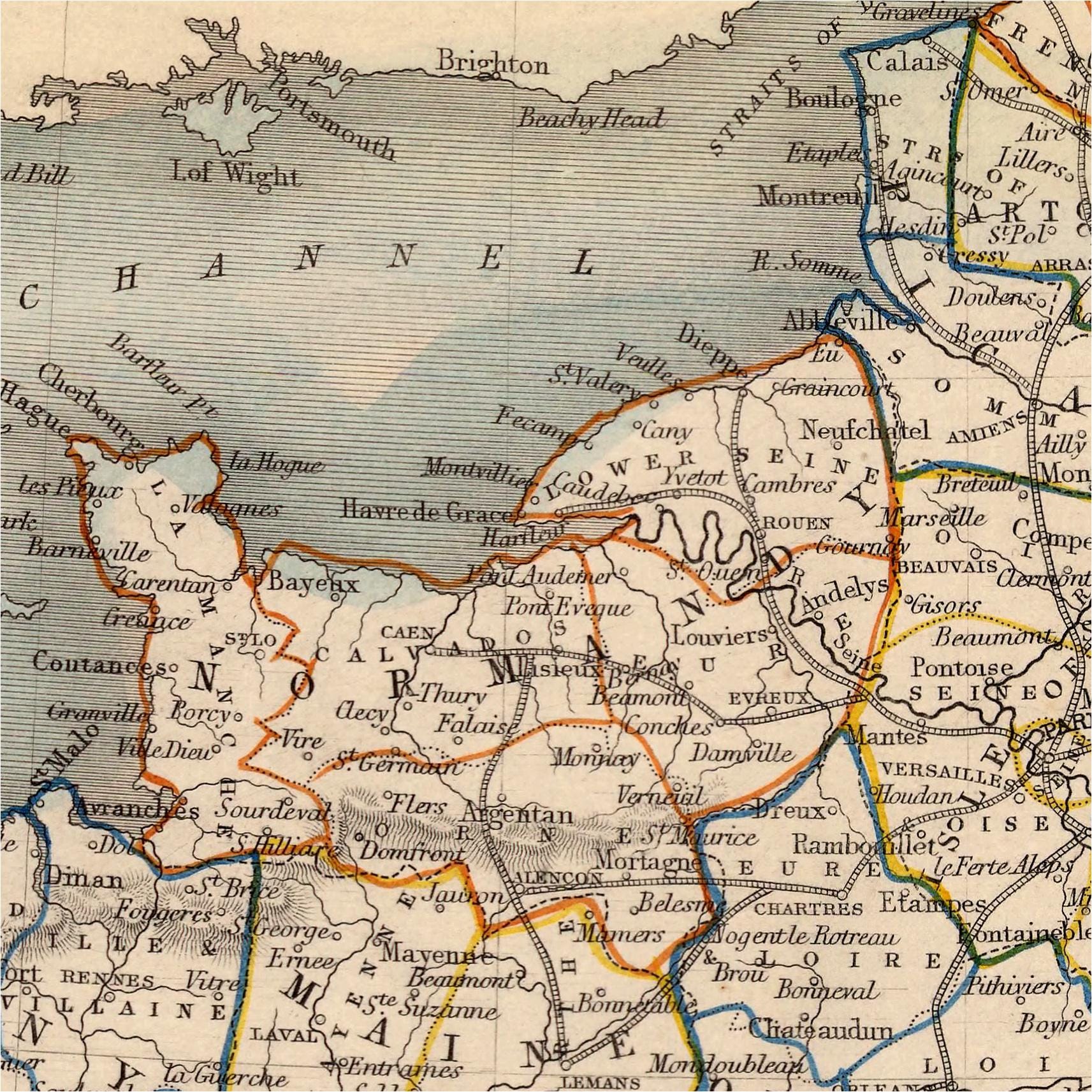 フランスアンティーク　MAP Antique Map of France Print | Vintage Geography Art | Historical