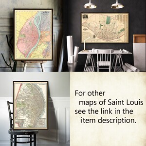 Vintage map of Saint Louis Old map of St. Louis fine print on paper or canvas image 5