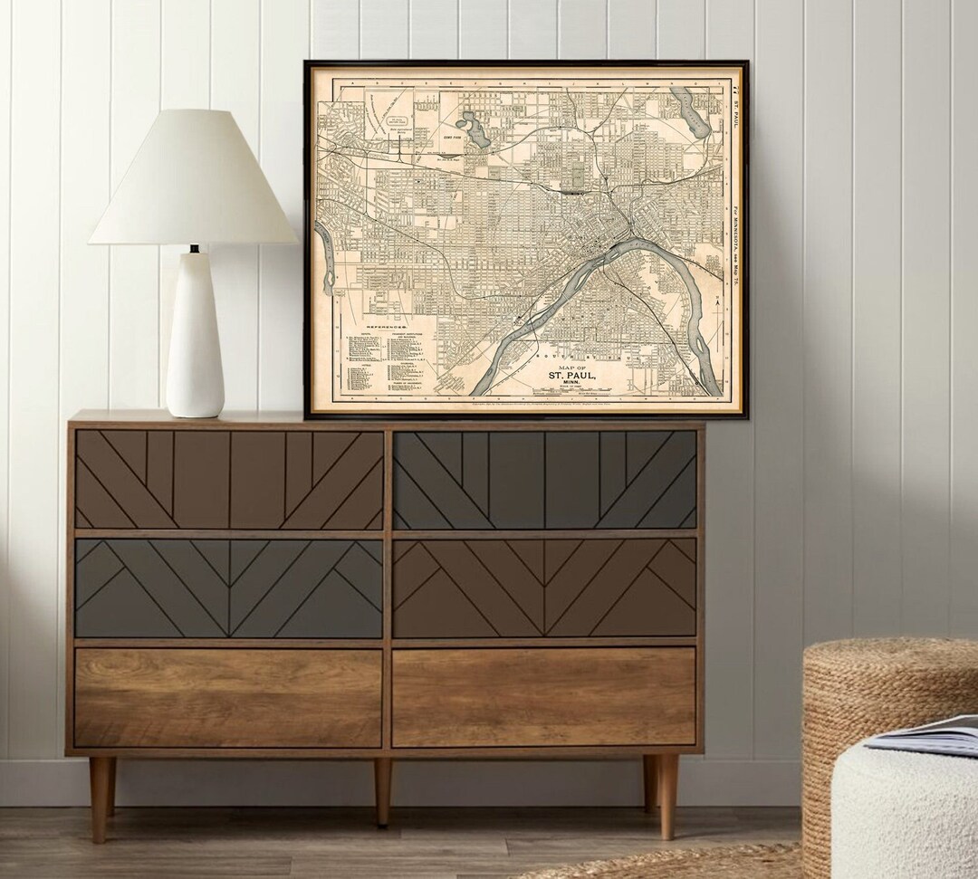 Saint Paul Map - Large Map of Saint Paul, Giclee Print on Paper or Canvas - Etsy