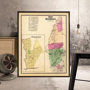 Carte de la Nouvelle Rochelle - Carte ancienne en petits caractères