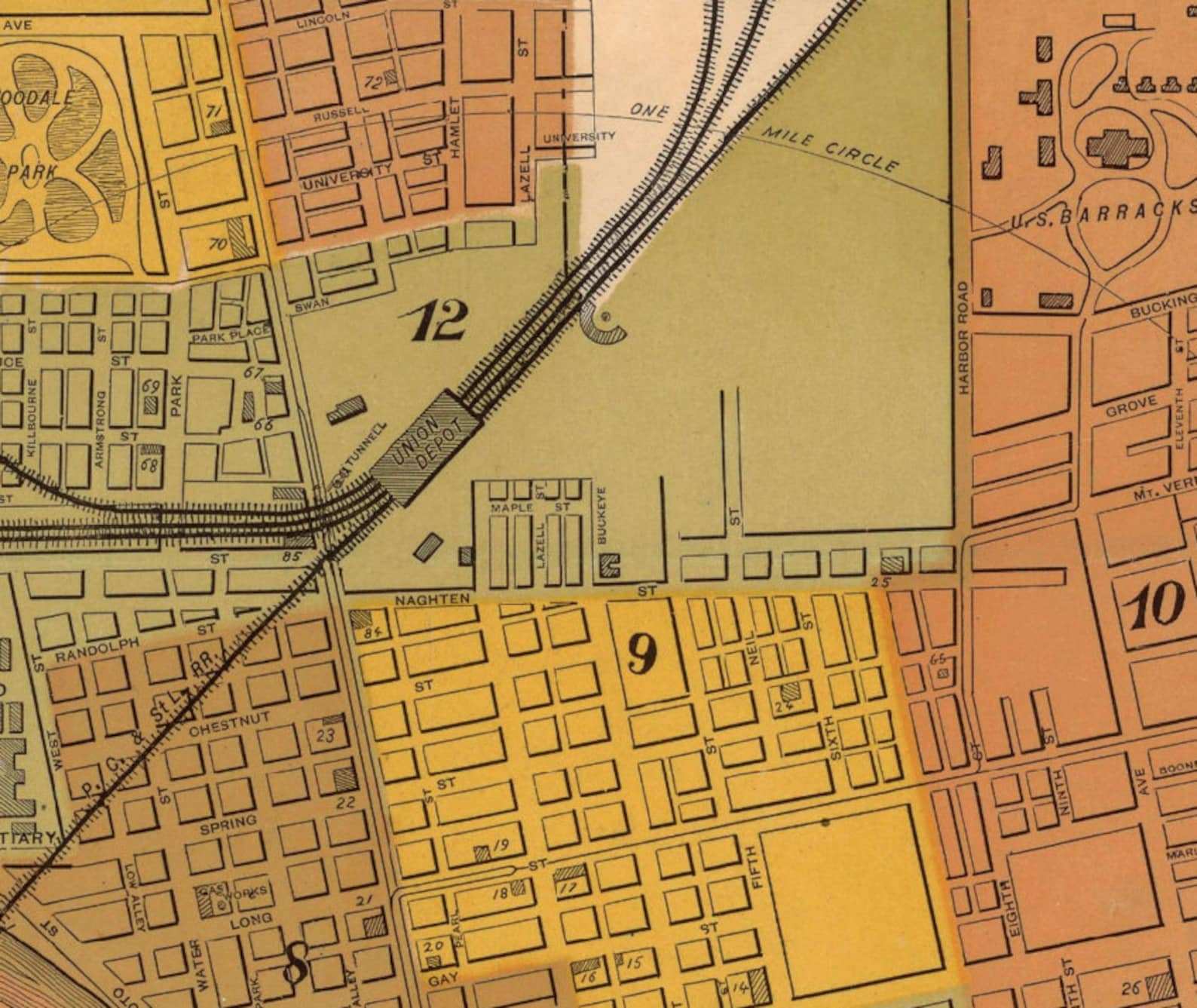 Old Map of Columbus Ohio Fine Giclee Print Large Map on Etsy