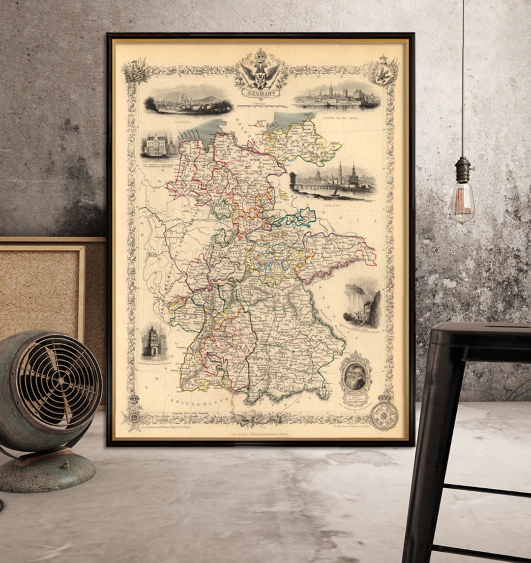 Vintage Map of Germany Fine Reproduction of Germany Map - Etsy