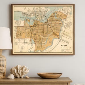 Kaart van Ottawa | Vintage stadsplattegrond uit 1915 | Afdruk historische straatgids