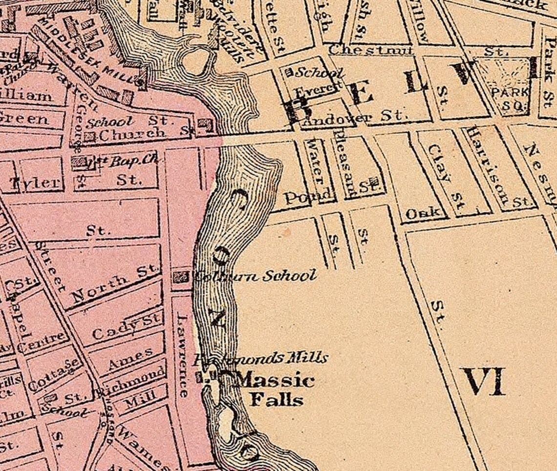 Lowell Map massachusetts Old Map of Lowell Print Fine Etsy