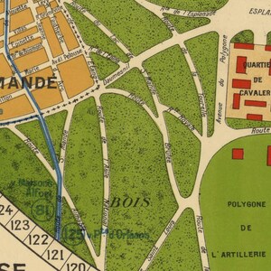 Carte ancienne de Vincennes, Bagnolet, Fontenay-s-Bois, Montreuil-s-Bois - Impression fine sur papier fin couché ou toile image 5