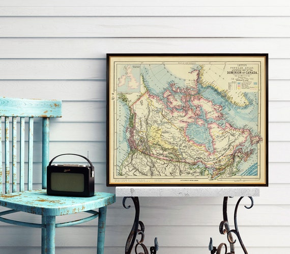 Canada map - Old map of Canada print - Archival reproduction on paper or canvas