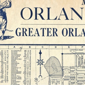 Orlando Map, Vintage Map of Greater Orlando, Minimalist Style Decor ...