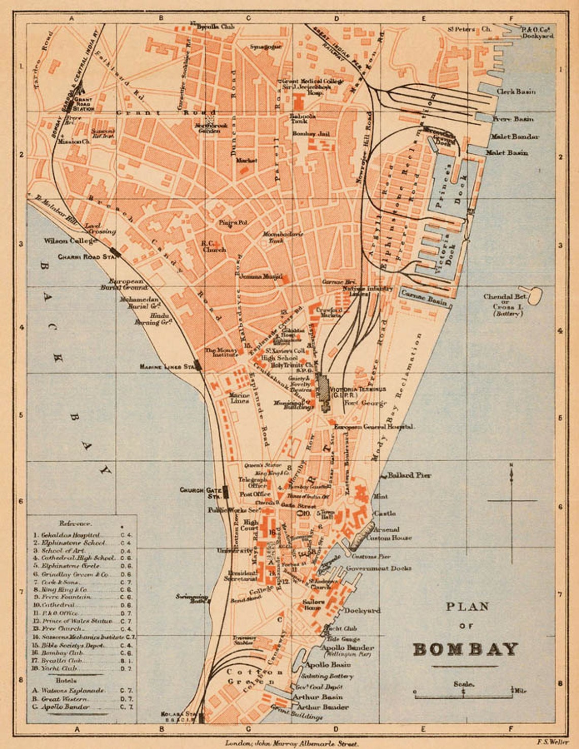 Bombay Map Old Map of Bombay mumbai Fine Print Wonderful - Etsy India